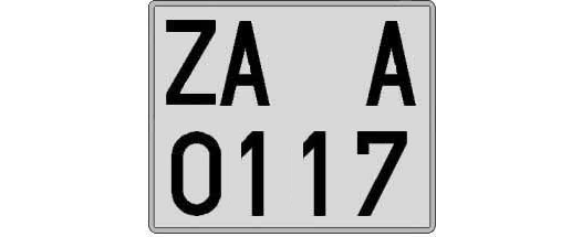 ZA0117A matricula cuadrada