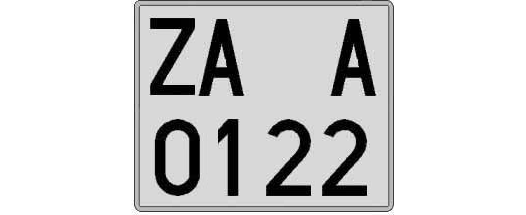 ZA0122A matricula cuadrada