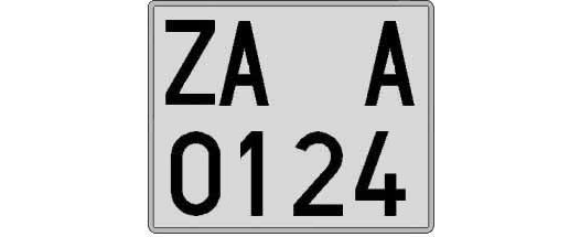 ZA0124A matricula cuadrada