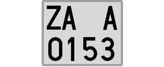 ZA0153A matricula cuadrada