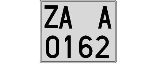 ZA0162A matricula cuadrada