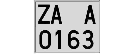 ZA0163A matricula cuadrada