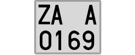 ZA0169A matricula cuadrada
