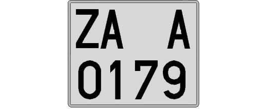 ZA0179A matricula cuadrada
