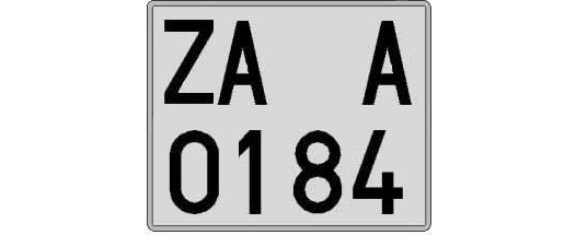ZA0184A matricula cuadrada