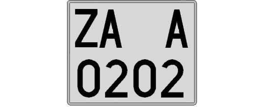 ZA0202A matricula cuadrada