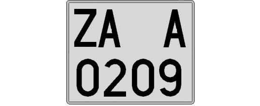 ZA0209A matricula cuadrada