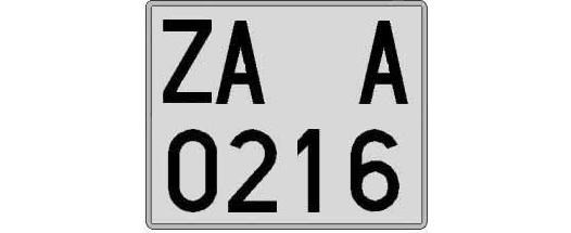 ZA0216A matricula cuadrada