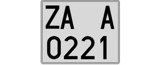 ZA0221A matricula cuadrada