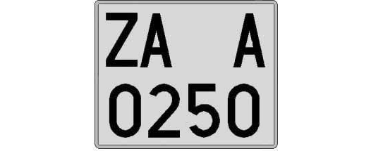 ZA0250A matricula cuadrada