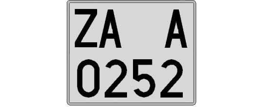 ZA0252A matricula cuadrada