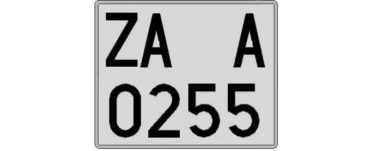 ZA0255A matricula cuadrada