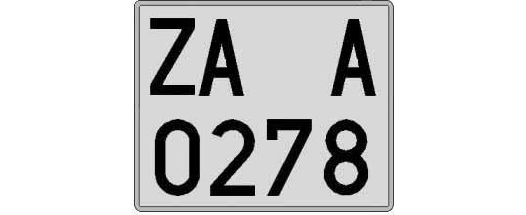 ZA0278A matricula cuadrada