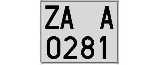 ZA0281A matricula cuadrada