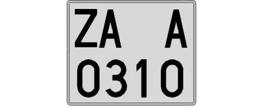 ZA0310A matricula cuadrada