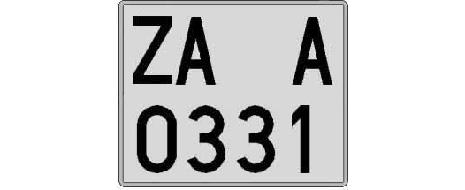 ZA0331A matricula cuadrada