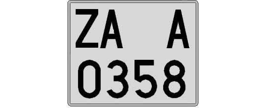 ZA0358A matricula cuadrada