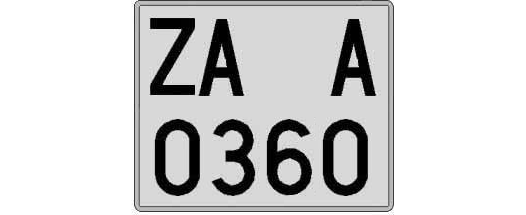 ZA0360A matricula cuadrada