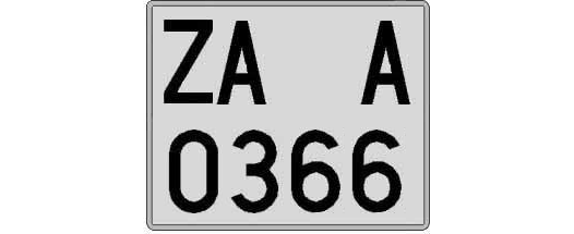 ZA0366A matricula cuadrada