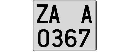 ZA0367A matricula cuadrada