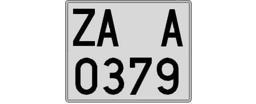ZA0379A matricula cuadrada