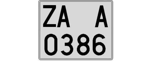 ZA0386A matricula cuadrada