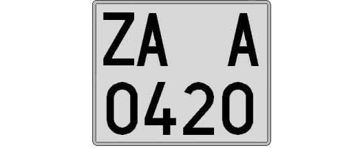 ZA0420A matricula cuadrada