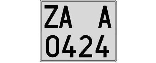 ZA0424A matricula cuadrada