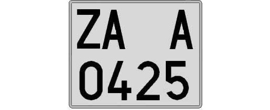 ZA0425A matricula cuadrada