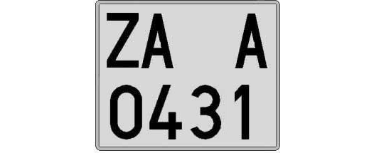 ZA0431A matricula cuadrada