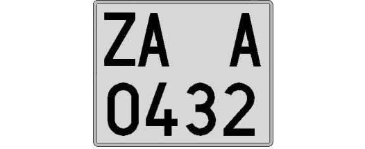 ZA0432A matricula cuadrada