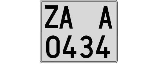 ZA0434A matricula cuadrada