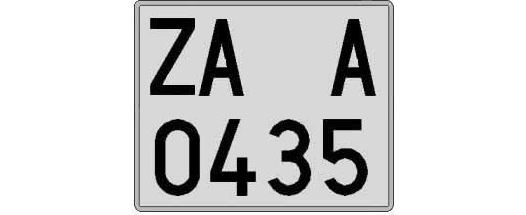 ZA0435A matricula cuadrada