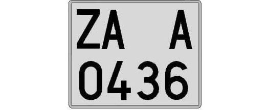 ZA0436A matricula cuadrada