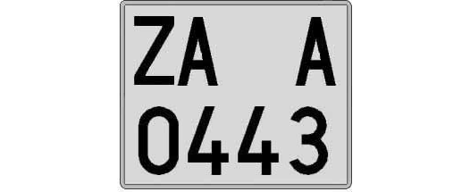 ZA0443A matricula cuadrada