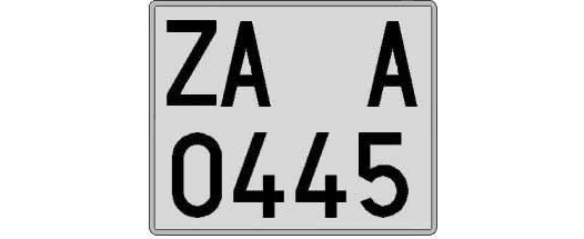 ZA0445A matricula cuadrada