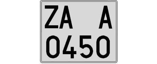 ZA0450A matricula cuadrada