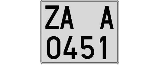 ZA0451A matricula cuadrada