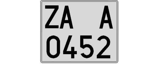 ZA0452A matricula cuadrada