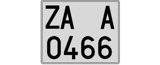 ZA0466A matricula cuadrada
