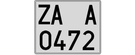 ZA0472A matricula cuadrada