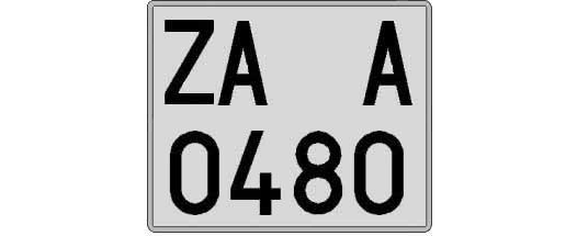 ZA0480A matricula cuadrada