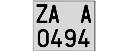 ZA0494A matricula cuadrada