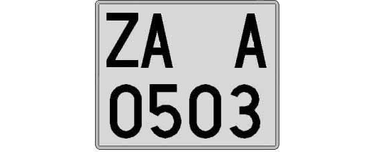 ZA0503A matricula cuadrada