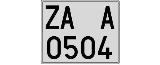 ZA0504A matricula cuadrada
