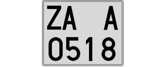 ZA0518A matricula cuadrada