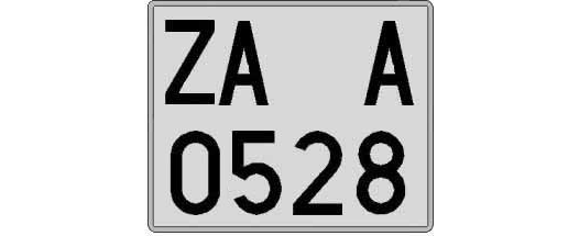 ZA0528A matricula cuadrada