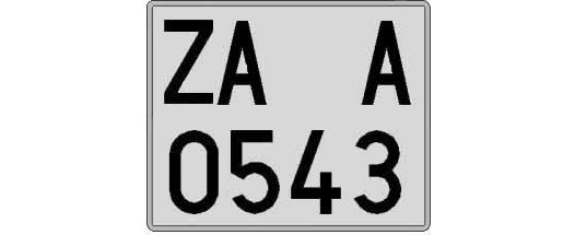 ZA0543A matricula cuadrada