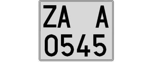 ZA0545A matricula cuadrada