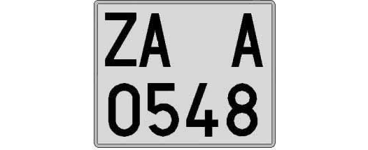 ZA0548A matricula cuadrada